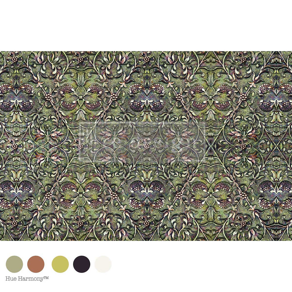 Moss Bound Symmetry | 19.5" x 30" | Decoupage Fiber Paper | Redesign with Prima