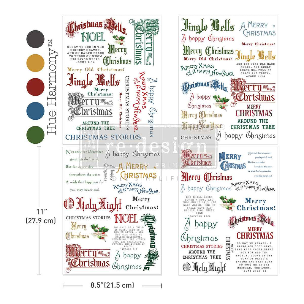Noel In Script | Middy Plus Transfers® – 3 Sheets + 1 Bonus Sheet, 8.5″ x 11″ Each | ReDesign with Prima