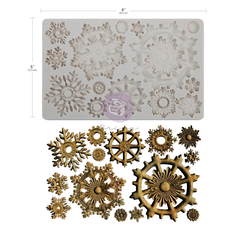 Frosty Gears | Finnabair Décor Mould – 1 Piece, 5" x 8" x 8mm | ReDesign with Prima