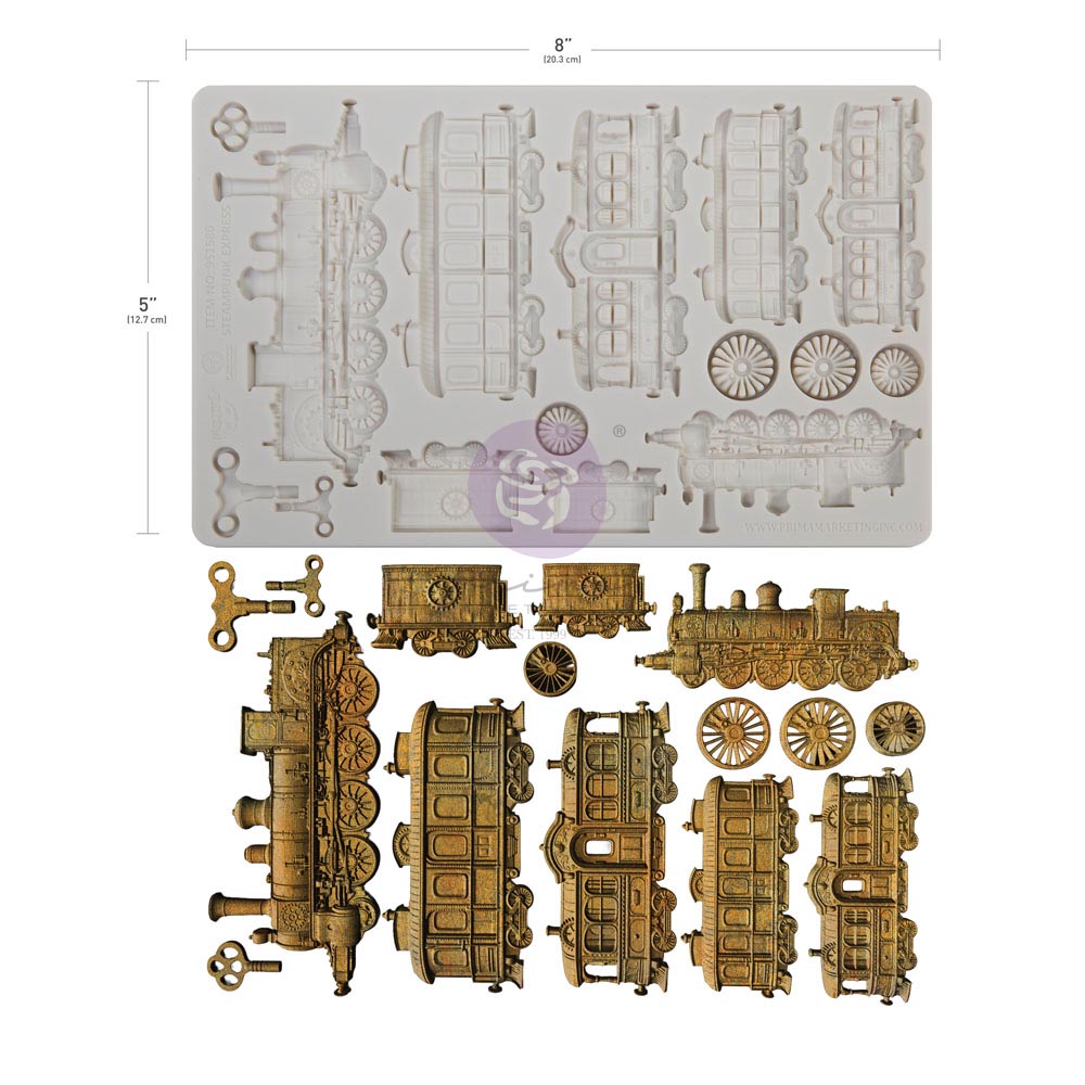 Steampunk Express | Finnabair Décor Mould – 1 Piece, 5" x 8" x 8mm | ReDesign with Prima