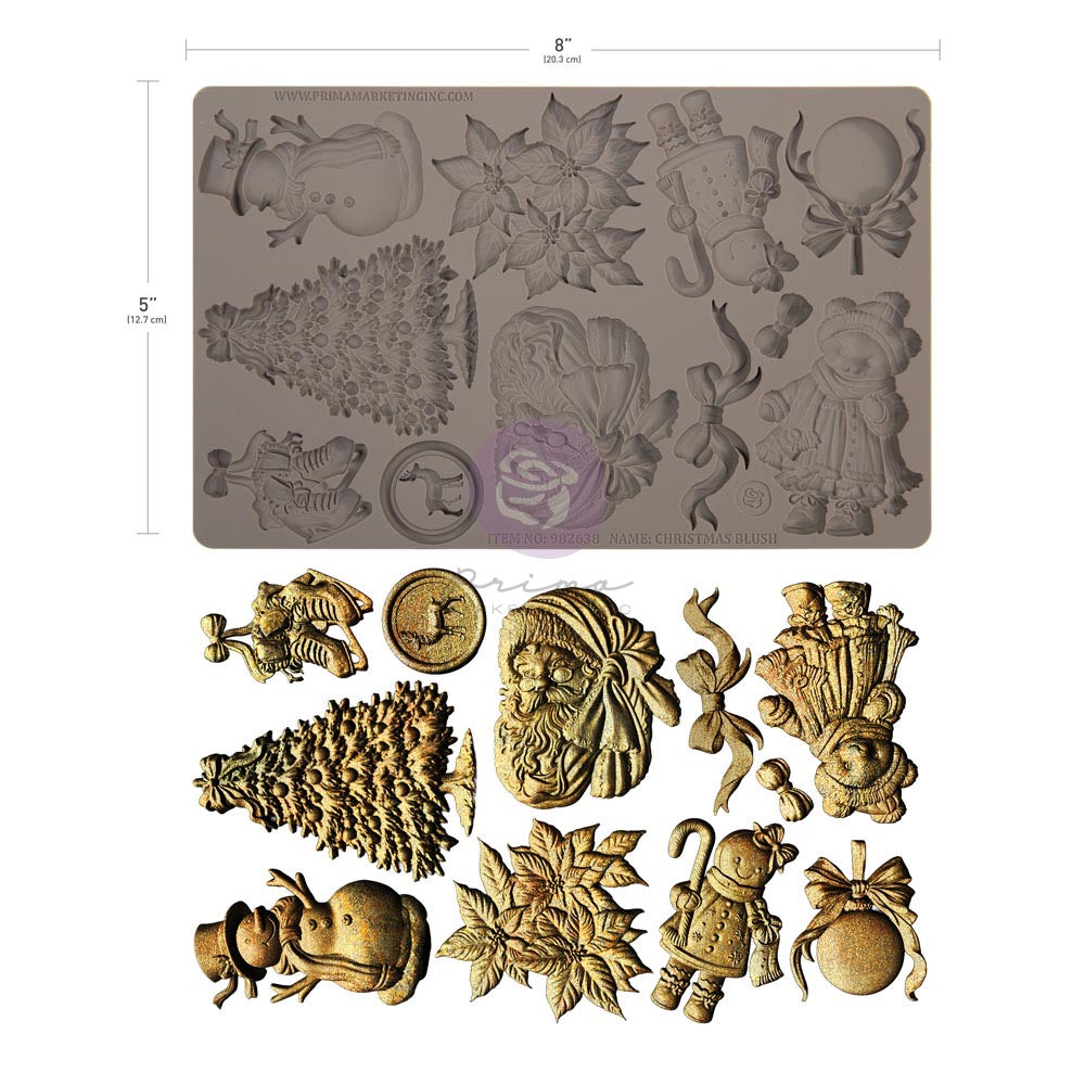 Christmas Blush | Décor Mould – 1 Piece, 5" x 8" x 8mm | ReDesign with Prima