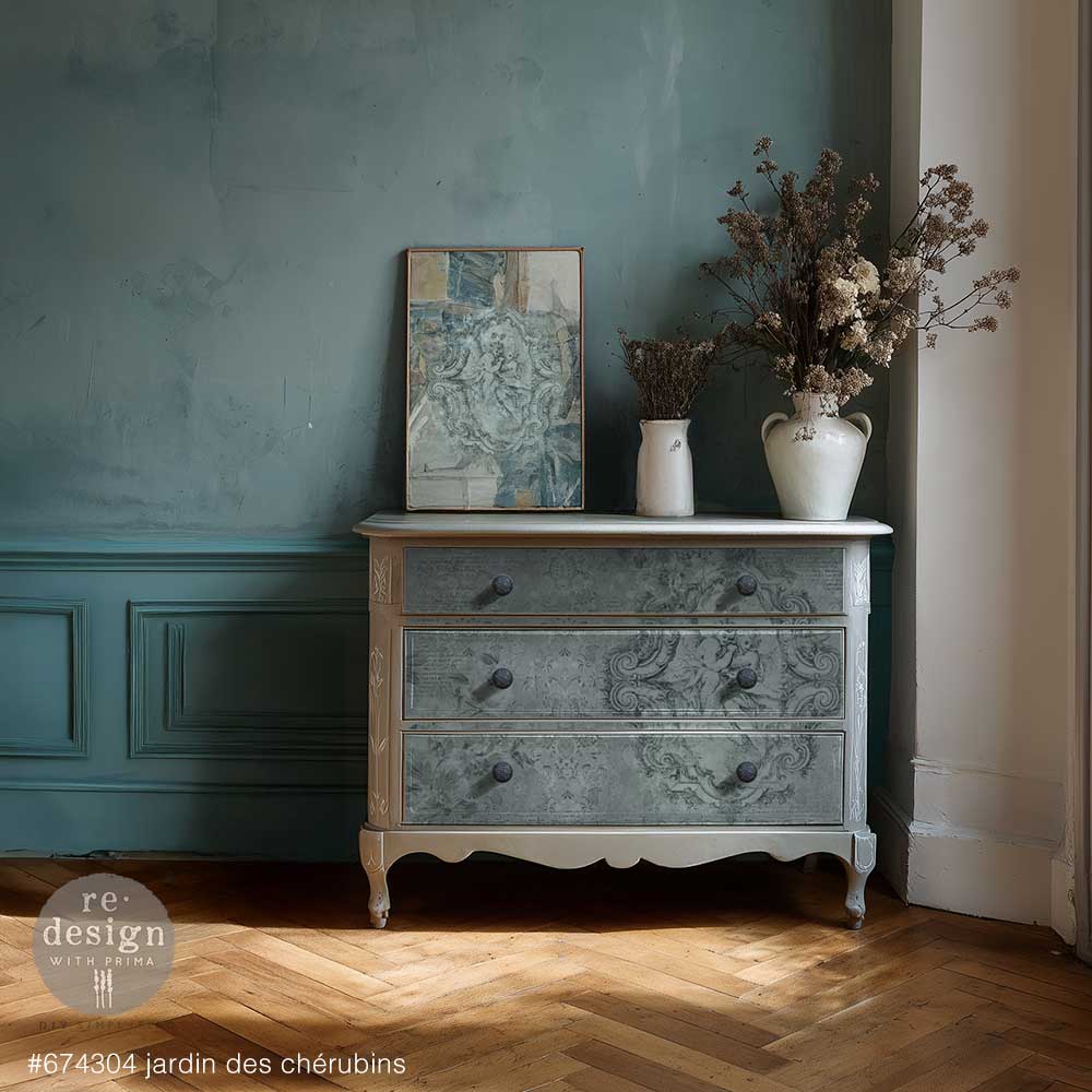 Jardin Des Chérubins | Double Delight Decoupage Fiber Paper Set | 2 Sheets (19.5" x 30" + 11.7" x 16.5") | Redesign with Prima