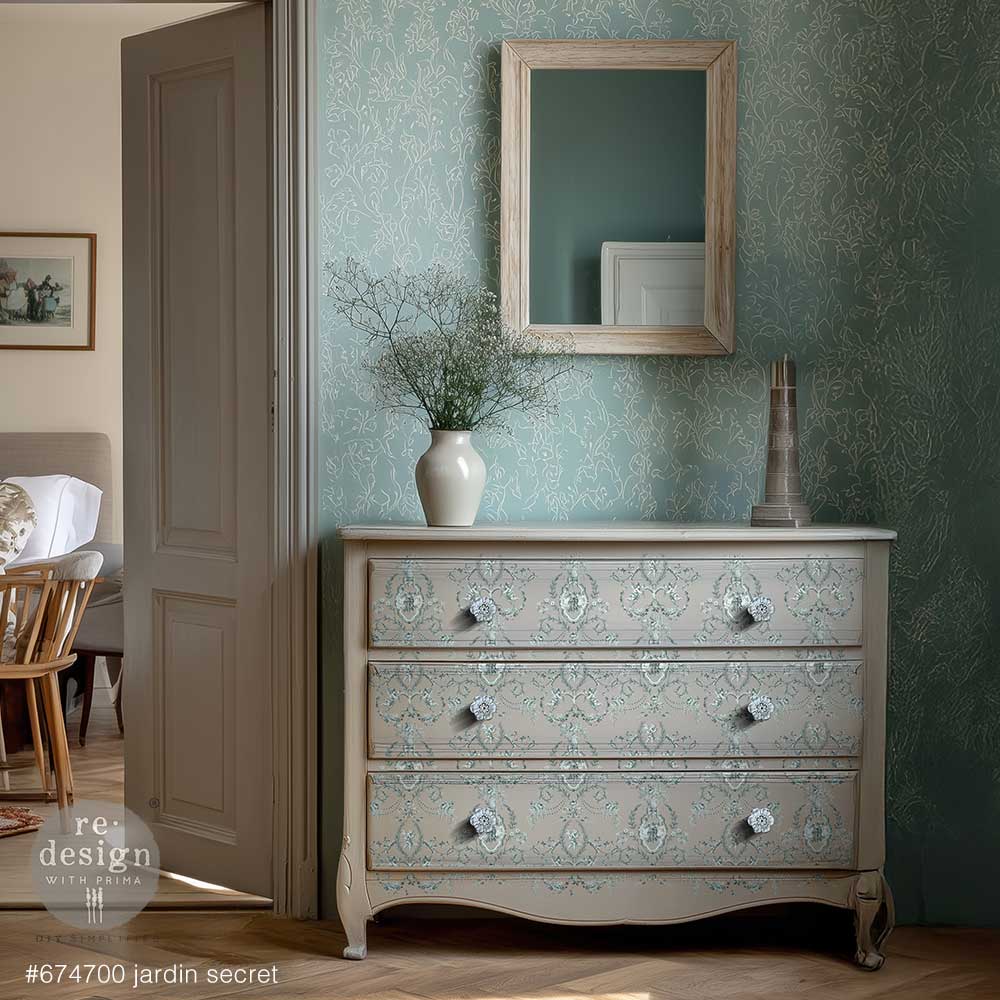 Jardin Secret | Large Decor Transfer | 24" x 35" (Cut into 4 Sheets) | Redesign with Prima