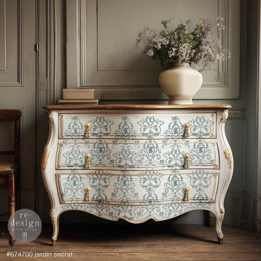 Jardin Secret | Large Decor Transfer | 24" x 35" (Cut into 4 Sheets) | Redesign with Prima