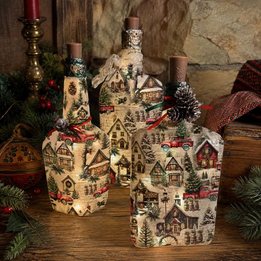 Snowy Village Charm | A3 Decoupage Paper – 2 Sheets, 11.7" x 16.5" | ReDesign with Prima | Christmas Farmhouse Decor