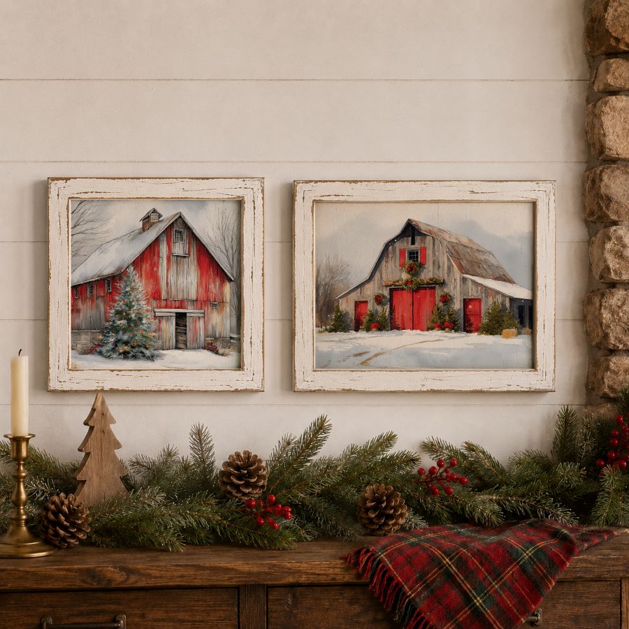 Snowy Village Charm | A3 Decoupage Paper – 2 Sheets, 11.7" x 16.5" | ReDesign with Prima | Christmas Farmhouse Decor