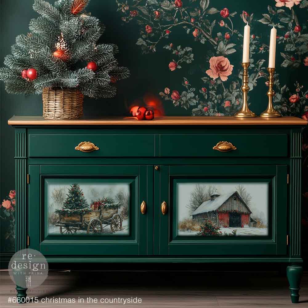 Christmas in the Countryside | A3 Decoupage Fiber Pack – 3 Sheets, 11.7″ x 16.5″ Each | ReDesign with Prima