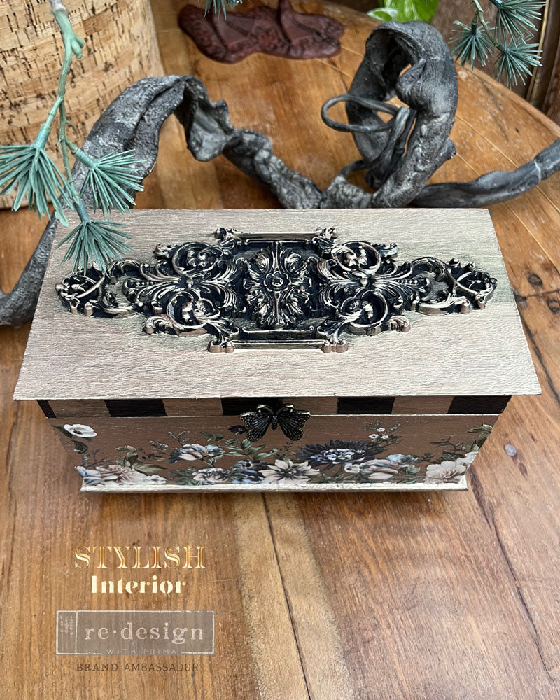 Whispers Of Indigo | Luxe Transfers | Redesign With Prima | Rub on Transfers | Arts & Crafts | 2 sheets, 3.25″x11.5″ Redesign with Prima