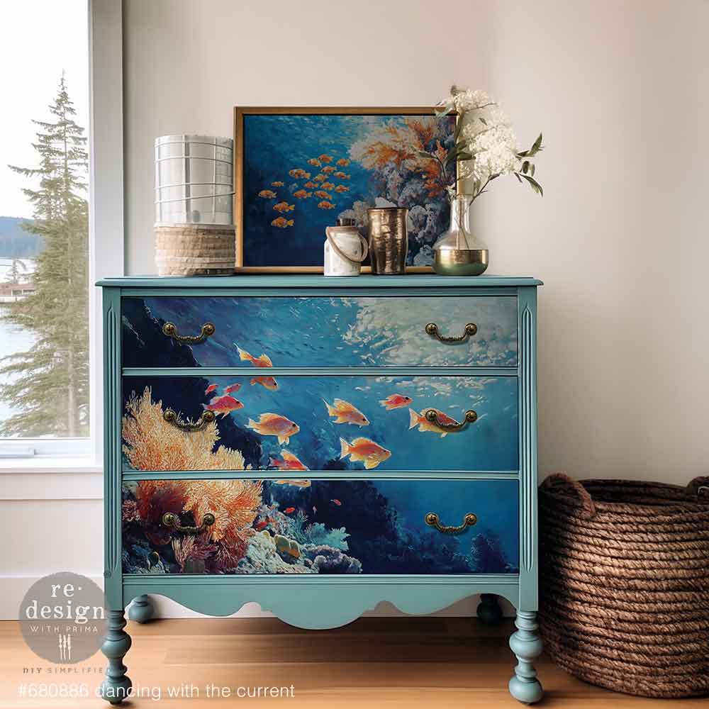 Dancing with the Current | Double Delight Decoupage Fiber Paper Set | 19.5"x30" + A3 11.7"x16.5" | Redesign with Prima