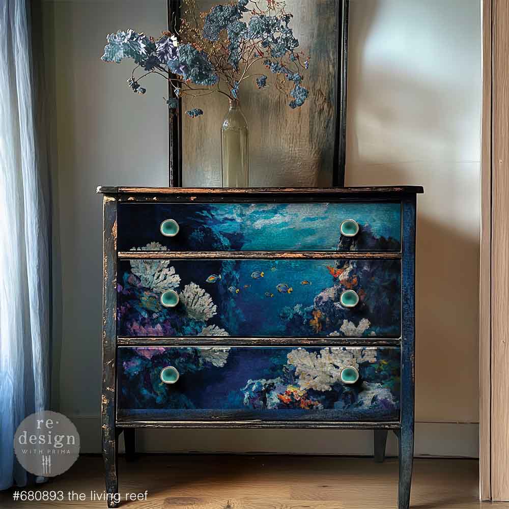 The Living Reef | Double Delight Decoupage Fiber Paper Set | 19.5"x30" + A3 11.7"x16.5" | Redesign with Prima