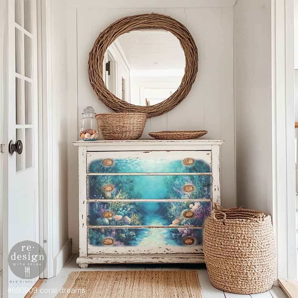 Coral Dreams | A1 23.4"x33.1" | Decoupage Fiber Paper | Redesign with Prima