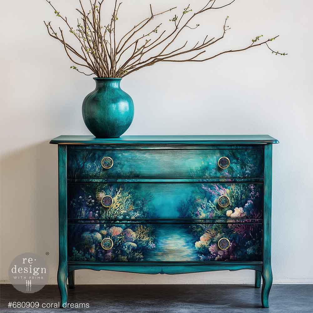 Coral Dreams | A1 23.4"x33.1" | Decoupage Fiber Paper | Redesign with Prima