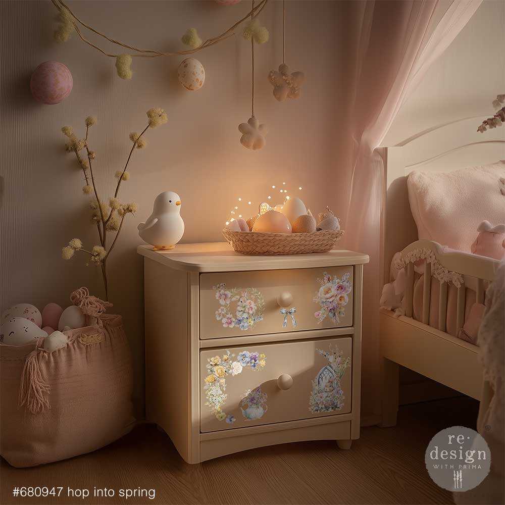 Hop Into Spring | Middy Transfers | Redesign With Prima | Rub on Transfers | Furniture | Arts & Crafts | 3 sheets-8.5" x 11" Redesign with Prima