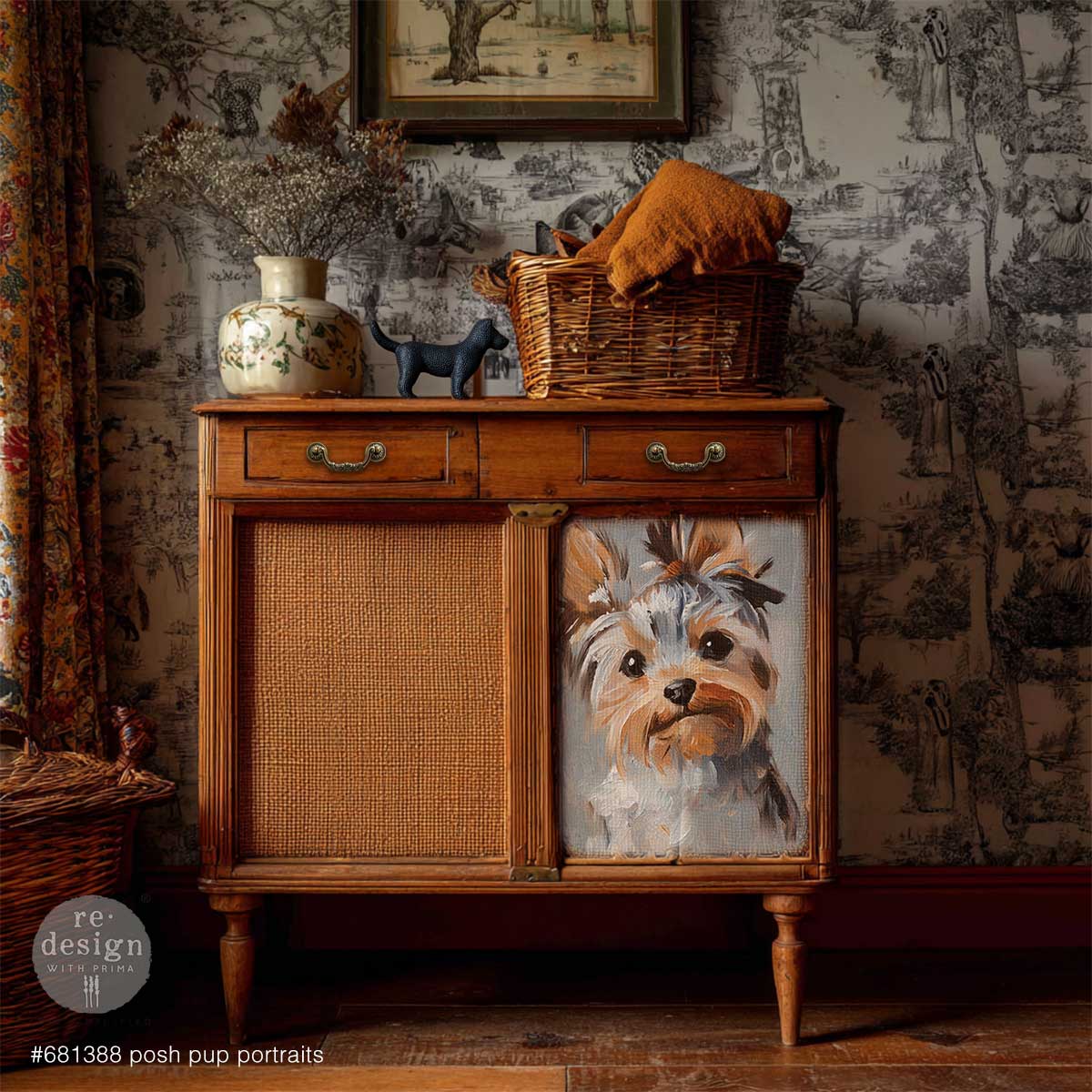 Posh Pup Portraits | A3 11.7"x16.5" | Decoupage Fiber Paper | Redesign with Prima