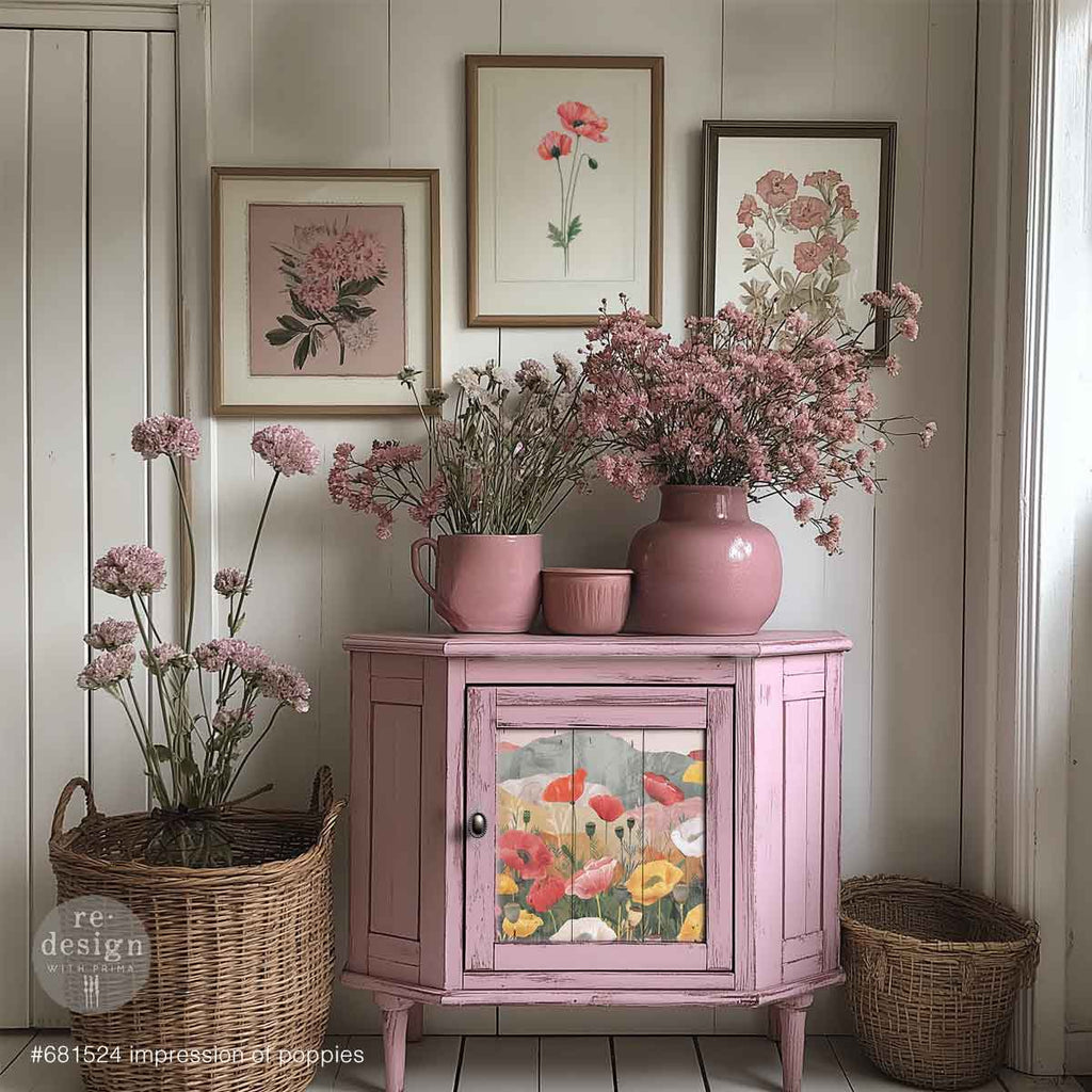 Impression Of Poppies | A3 11.7"x16.5" | Decoupage Fiber Paper | Redesign with Prima Redesign with Prima