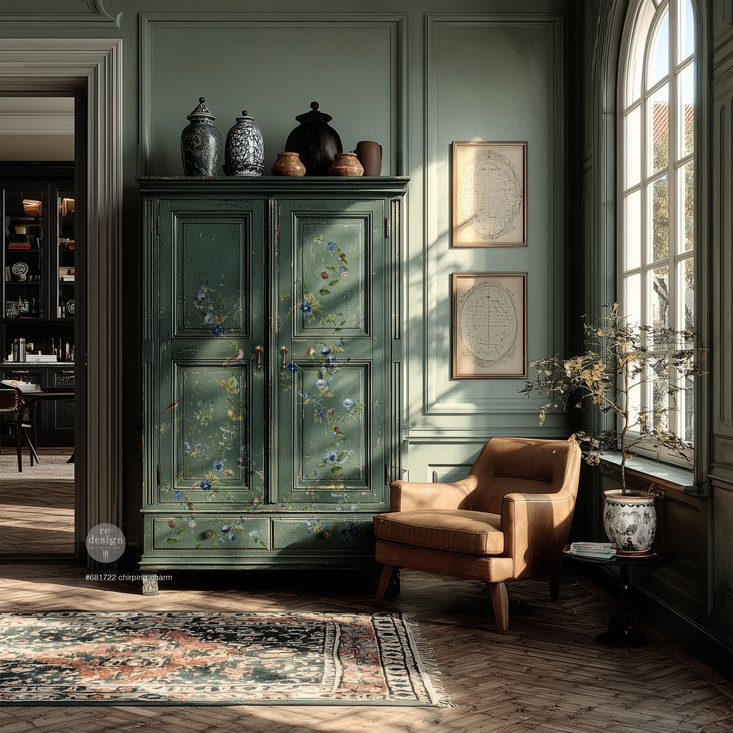 Chirping Charm | Decor Transfers | Redesign With Prima | Rub on Transfers | Furniture | Arts & Crafts | 24x35, cut into 4 sheets Redesign with Prima