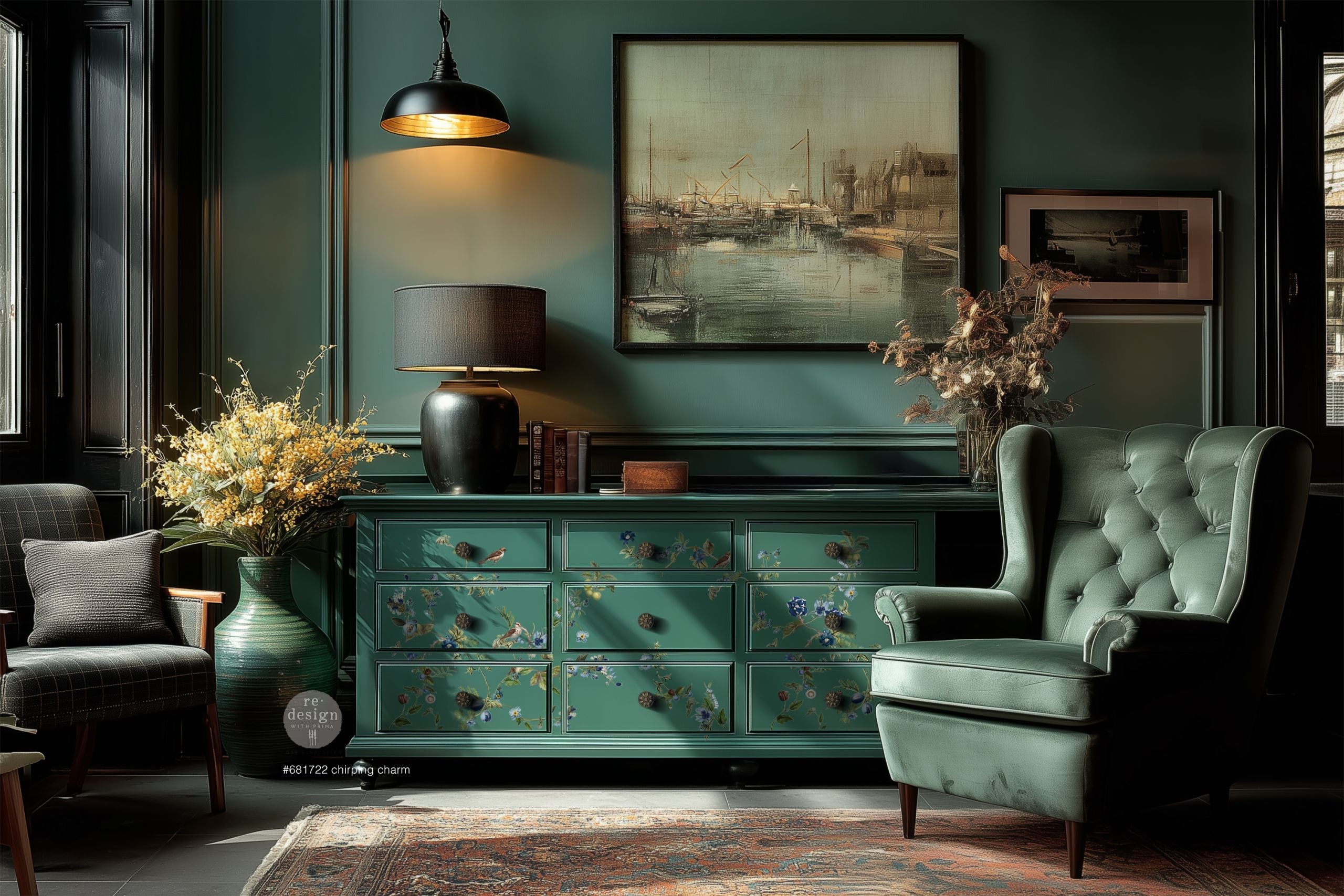 Chirping Charm | Decor Transfers | Redesign With Prima | Rub on Transfers | Furniture | Arts & Crafts | 24x35, cut into 4 sheets Redesign with Prima