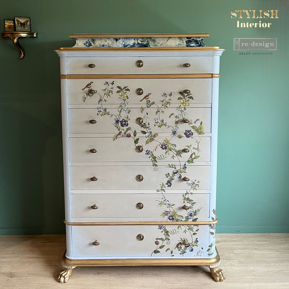 Chirping Charm | Decor Transfers | Redesign With Prima | Rub on Transfers | Furniture | Arts & Crafts | 24x35, cut into 4 sheets Redesign with Prima