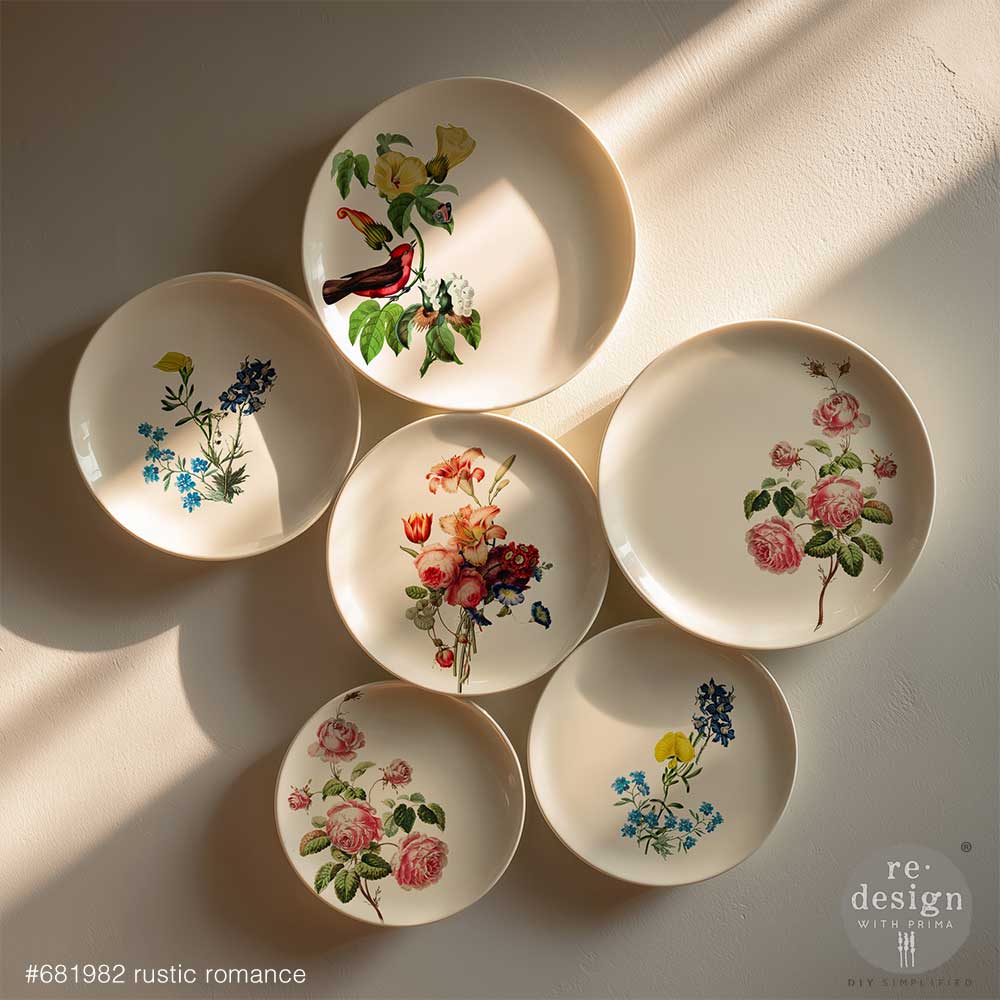 Rustic Romance | H20 Transfers | 1 sheet, 8.5″x11″ | Redesign with Prima Redesign with Prima