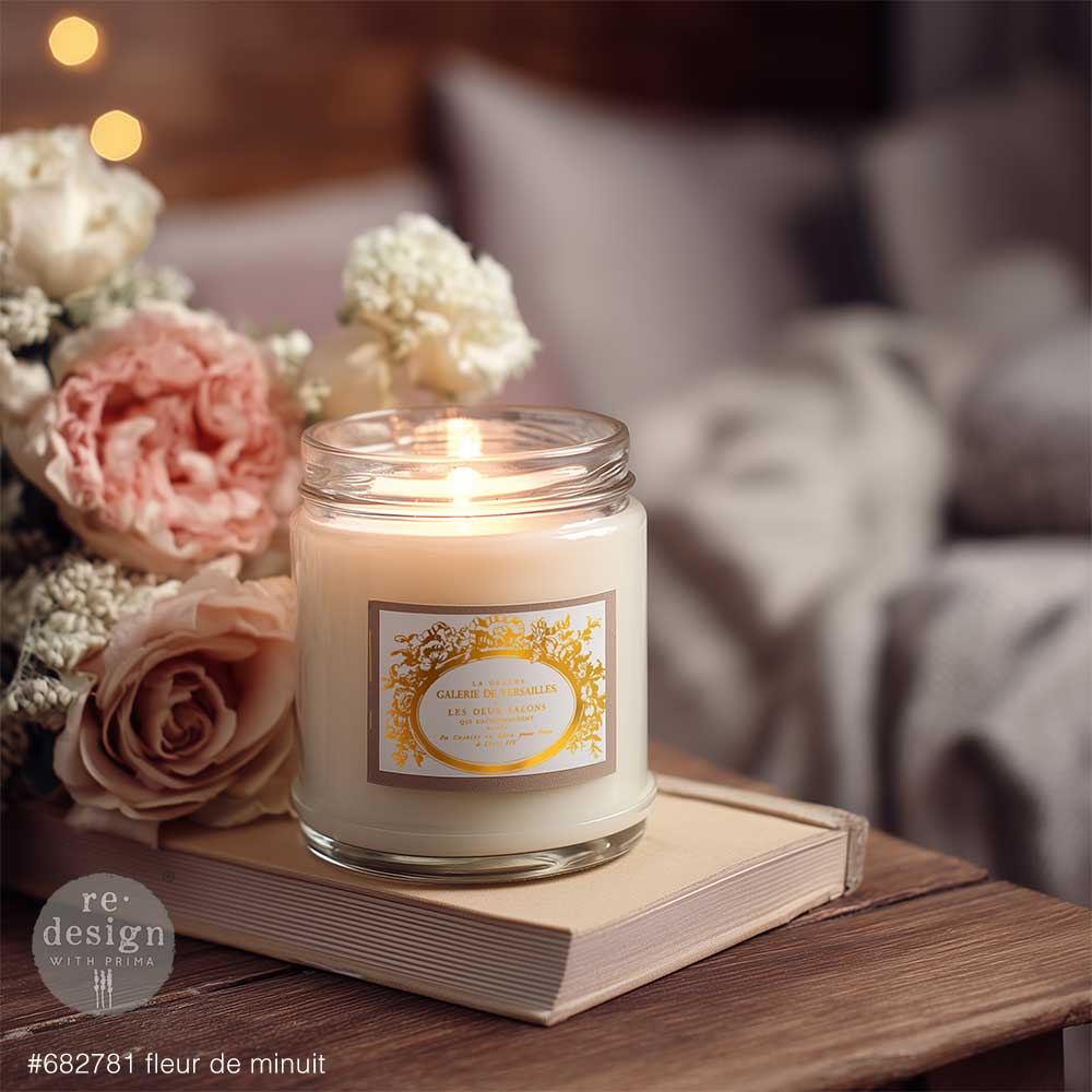 Gold Fleur De Minuit | 2 Sheets 8.5" x 11" | H2O Transfers | Redesign with Prima