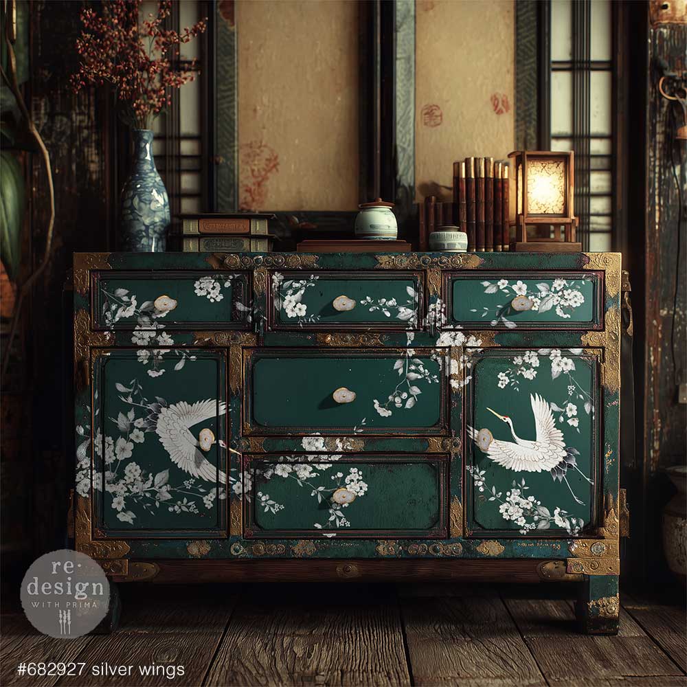 Silver Wings | 24"x35" | Decor Transfer | Redesign with Prima