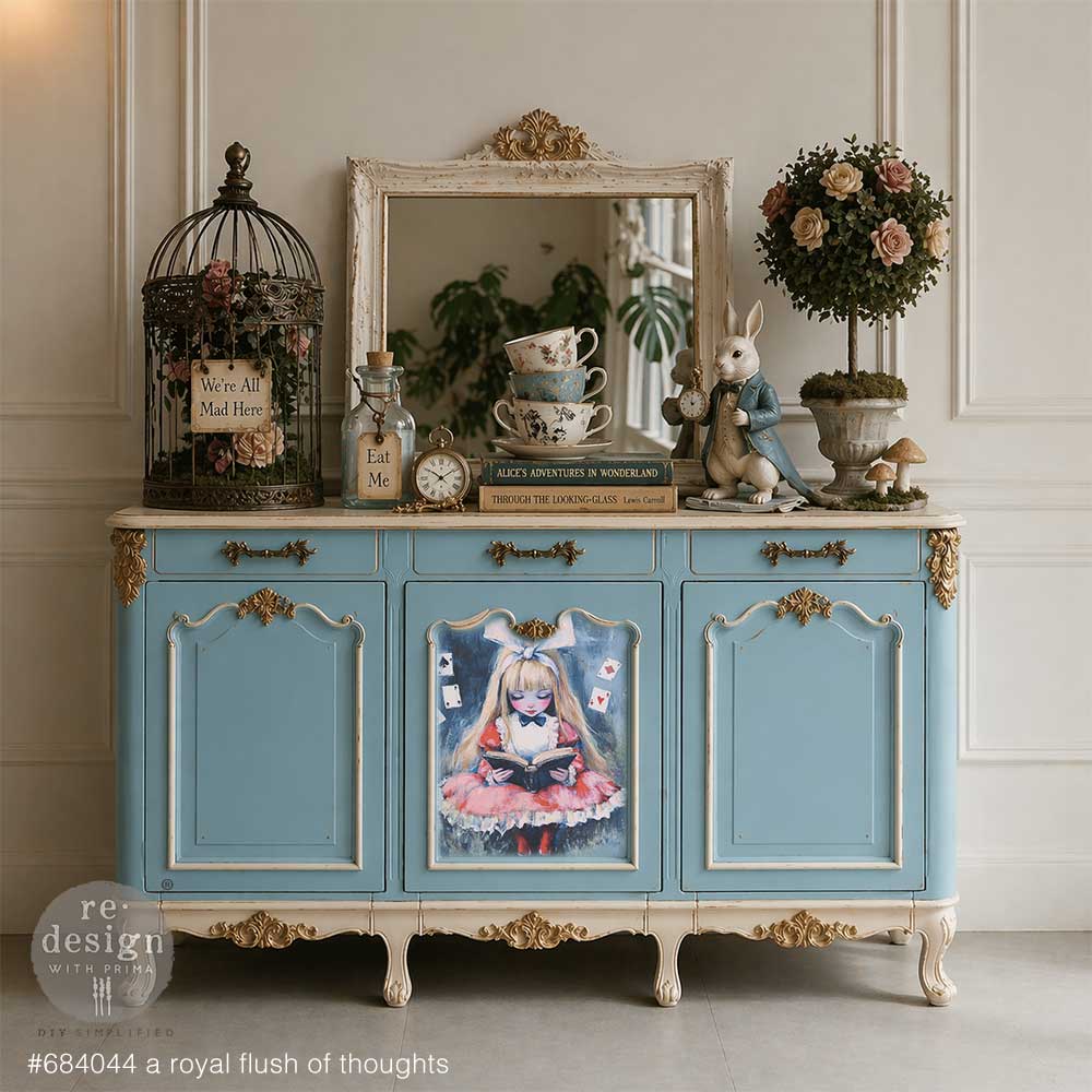A Royal Flush of Thoughts | A2 16.54" x 23.39" | Decoupage Fiber Paper | Redesign with Prima