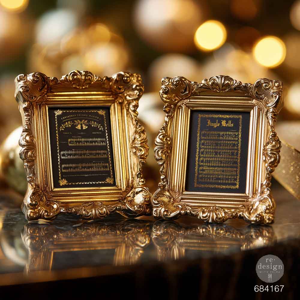 Yuletide Symphony | Middy Foil Transfer – 2 Sheets, 8.5" x 11" | ReDesign with Prima | Gold Christmas Sheet Music