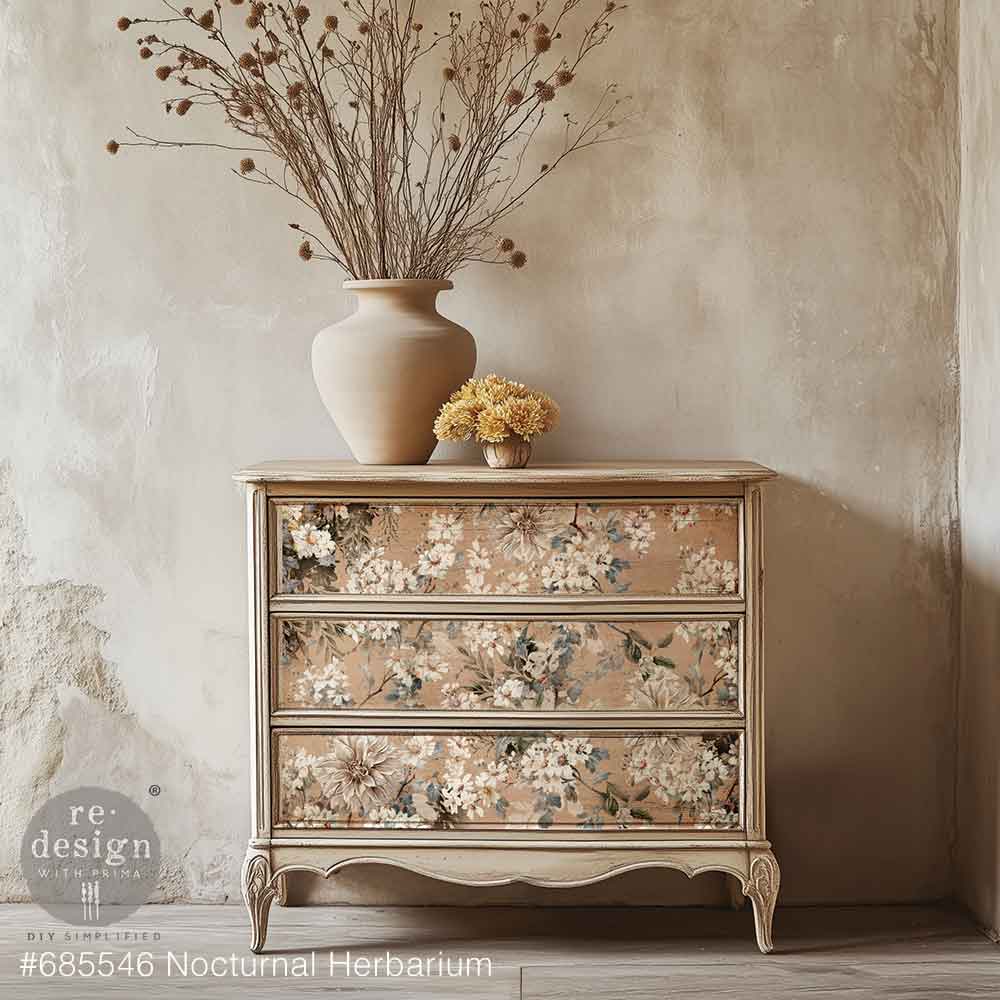 Nocturnal Herbarium | 19.5" x 30" | Decoupage Fiber Paper | Redesign with Prima