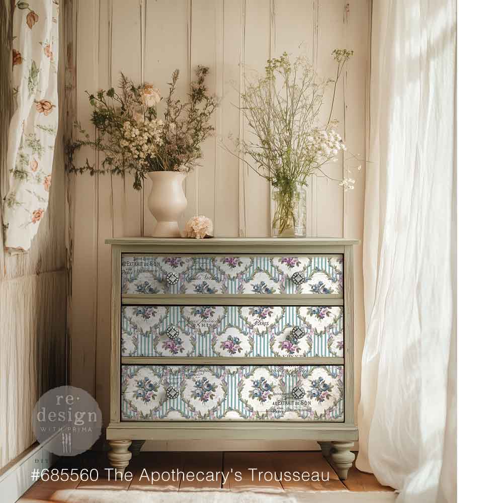 The Apothecary's Trousseau | 19.5" x 30" | Decoupage Fiber Paper | Redesign with Prima