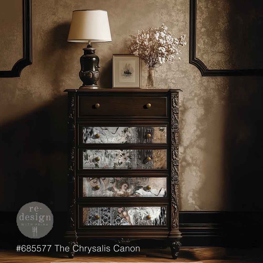 The Chrysalis Canon | 19.5" x 30" | Decoupage Fiber Paper | Redesign with Prima