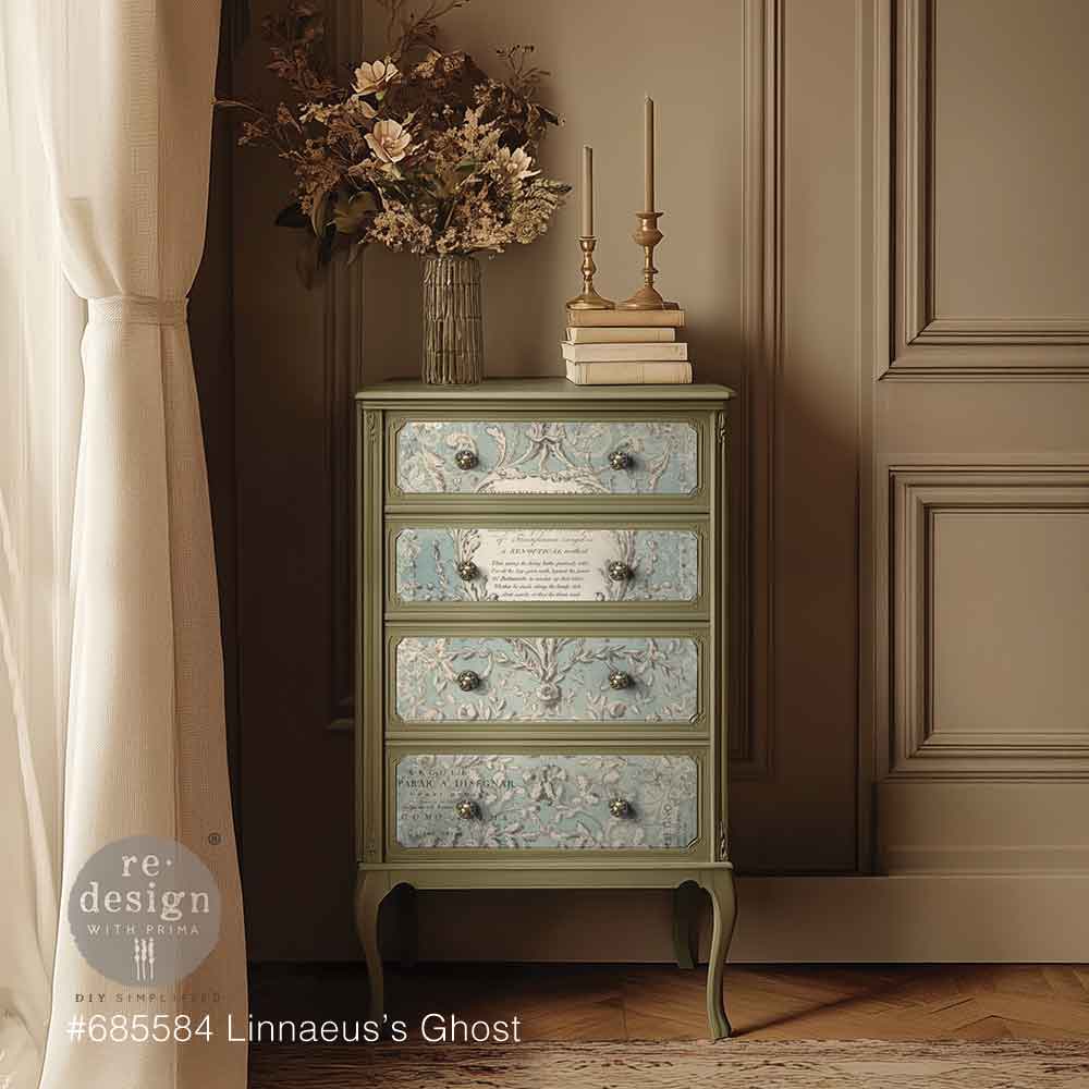Linnaeus's Ghost | 19.5" x 30" | Decoupage Fiber Paper | Redesign with Prima