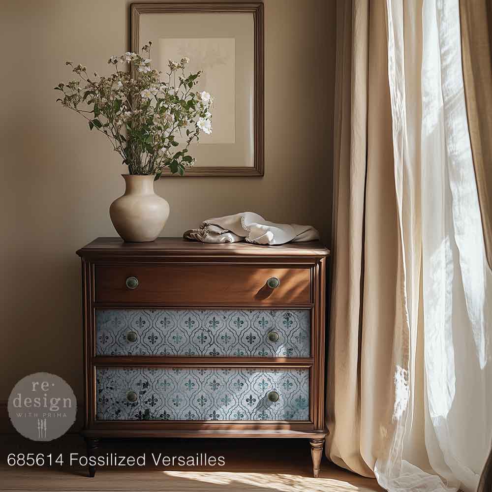 Fossilized Versailles | 19.5" x 30" | Decoupage Fiber Paper | Redesign with Prima