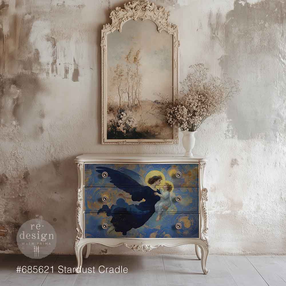 Stardust Cradle | 19.5" x 30" | Decoupage Fiber Paper | Redesign with Prima