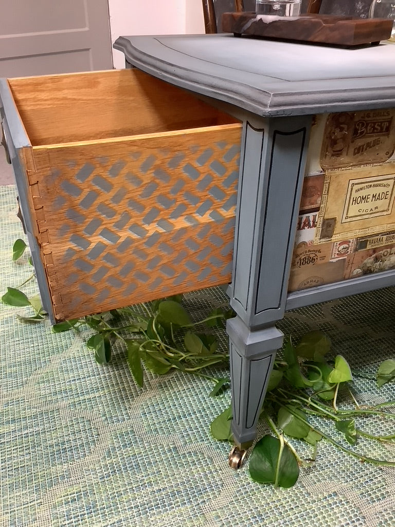 Vintage Cigar Box Accent Table
