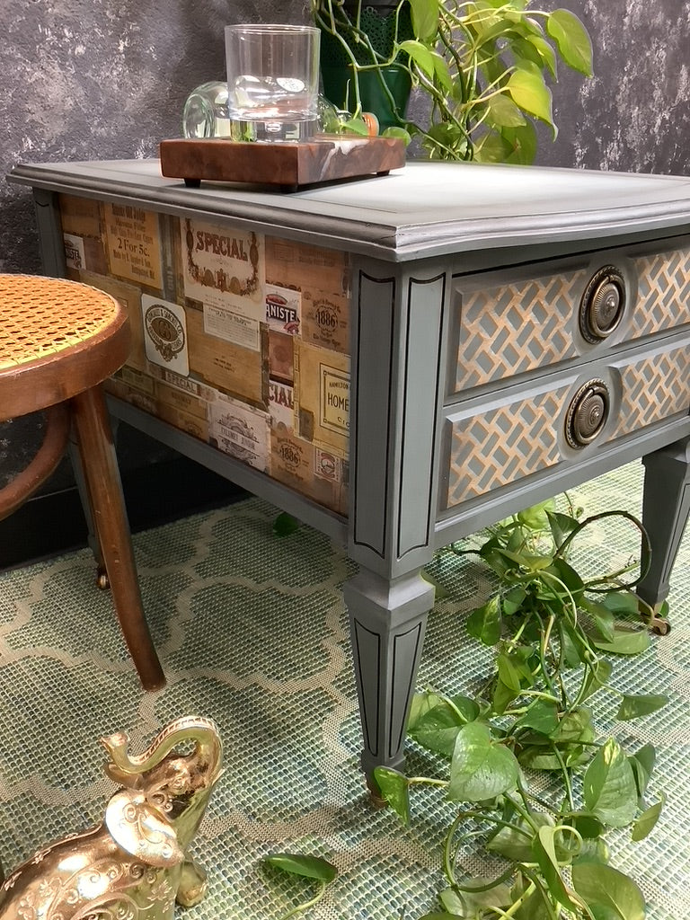 Vintage Cigar Box Accent Table