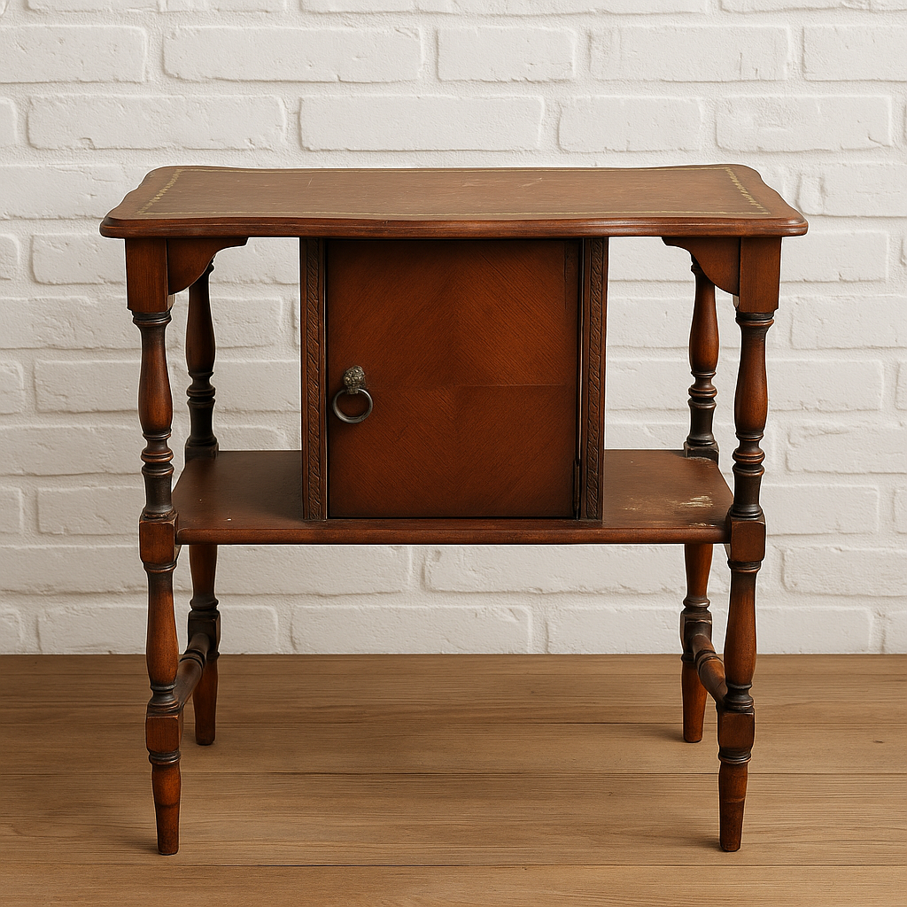 Vintage 1930's Metal-Lined Smoking Cabinet – Perfect Project Piece or Character Accent Table