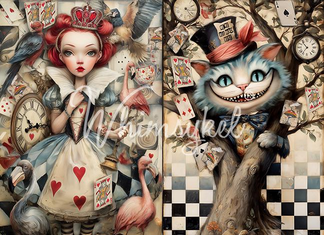 Chester & the Queen | 21"x29" | Large Decoupage Tissue Paper | Whimsykel Designs | whimsy wonderland duo
