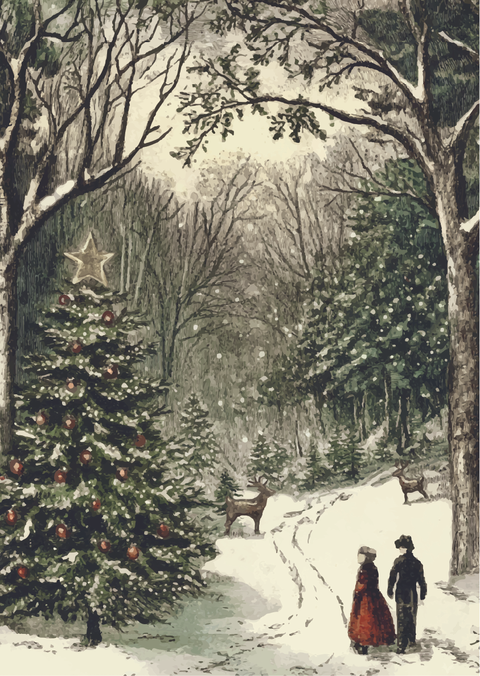 Christmas Stroll | A3 Rice Decoupage Paper – 1 Sheet, 11.7" x 16.54" | Dixie Belle