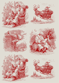 Christmas Toile | A3 Rice Decoupage Paper – 1 Sheet, 11.7" x 16.54" | Dixie Belle