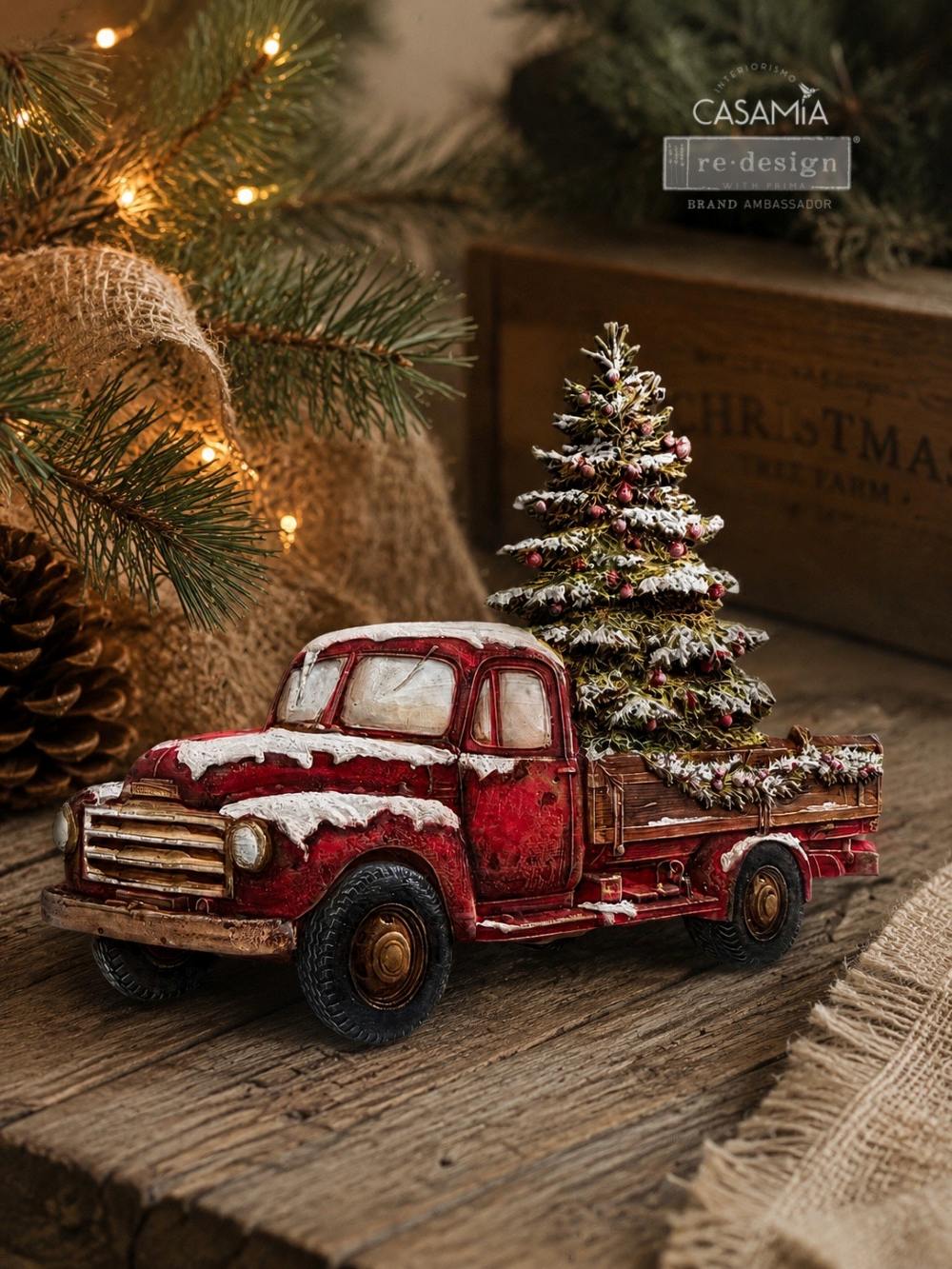 Country Christmas Delivery | Decor Mould – 5" x 8" x 8mm | ReDesign with Prima | Vintage Christmas Truck
