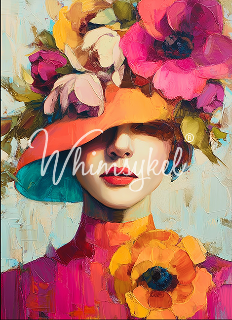 Derby Diva | 21"x29" | Large Decoupage Tissue Paper | Whimsykel Designs | bold floral diva