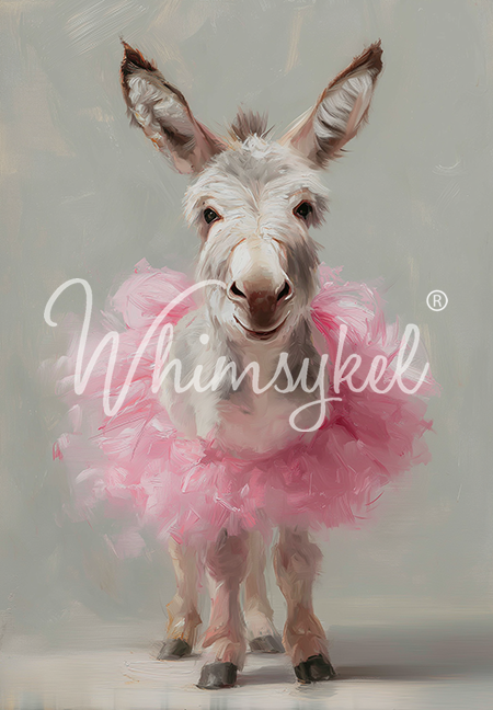 Donkey Dance | 21"x29" | Large Decoupage Tissue Paper | Whimsykel Designs | pink tutu donkey
