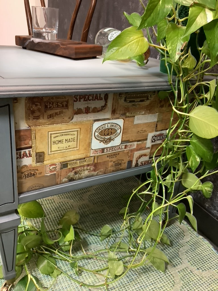 Vintage Cigar Box Accent Table