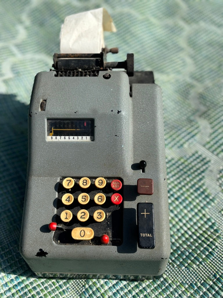 Vintage Lanston Monotype Adding Machine | Printing Calculator | Industrial Office Decor
