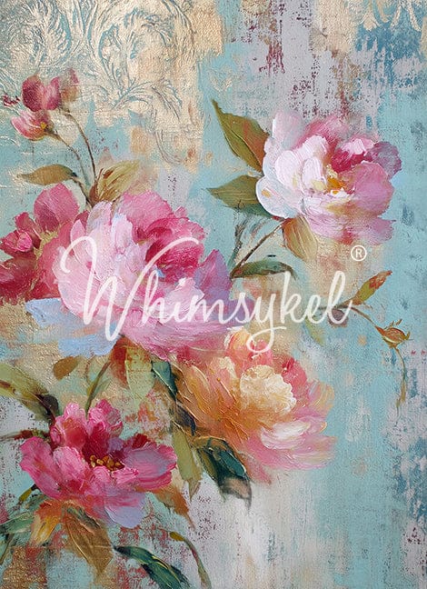 Acanthus Fresco | Fresco of Roses 1+2 | Decoupage Tissue Paper | 14"x20" | Whimsykel Designs | Trio of Designs