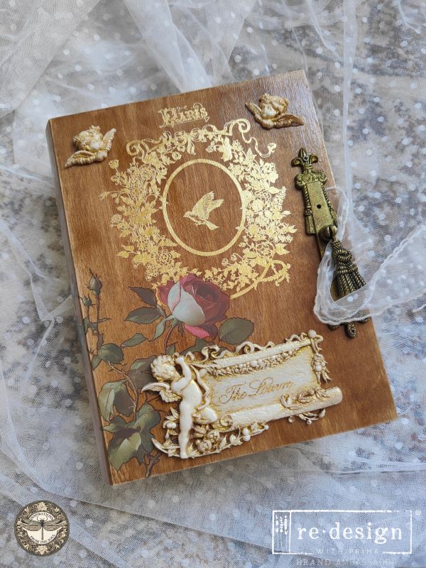 Gold Fleur De Minuit | 2 Sheets 8.5" x 11" | H2O Transfers | Redesign with Prima