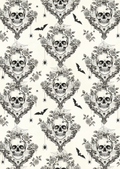 Haunted Damask | A3 Rice Decoupage Paper – 1 Sheet, 11.7" x 16.54" | Dixie Belle
