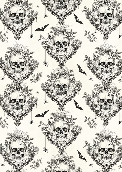 Haunted Damask | A3 Rice Decoupage Paper – 1 Sheet, 11.7" x 16.54" | Dixie Belle
