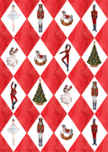 Holiday Harlequin | A3 Rice Decoupage Paper – 1 Sheet, 11.7" x 16.54" | Dixie Belle