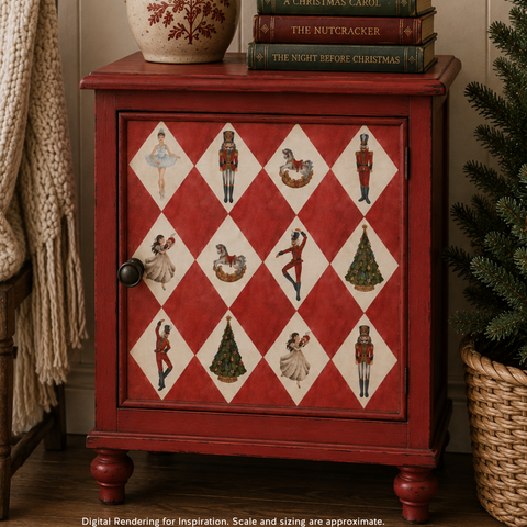 Holiday Harlequin | A3 Rice Decoupage Paper – 1 Sheet, 11.7" x 16.54" | Dixie Belle